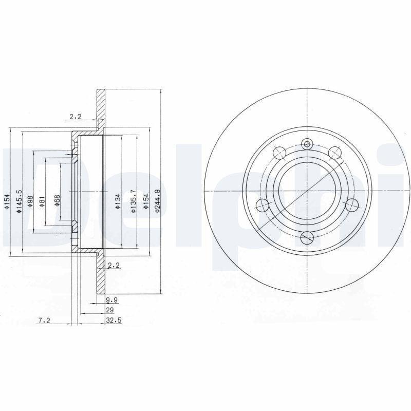 Delphi BG2753C Disc Brake - Coated Finish — Brake Rotors & Drums