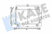 kale 357805 air conditioner condenser front view, kale 357805 air conditioner condenser side view, kale 357805 air conditioner condenser technical specifications Kale 357805 Air Conditioner Condenser - Fits 20 Yaris 1.0 & 1.33 for Car Owners & Mechanics Kale 357805 Air Conditioner Condenser for 20 Yaris kale, air-conditioner, condenser, car-parts, 2000-yaris-1-0, 2000-yaris-1-33, automotive, mechanics, high-quality, ai-generated