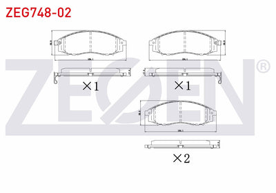 Zegen ZEG748-02 Brake Pad Front with Wear Indicator Nissan Pick Up (D22) 2.5 DI 4Wd 1998-/ Np300 Skystar 2.5 dCi — Brake Pads