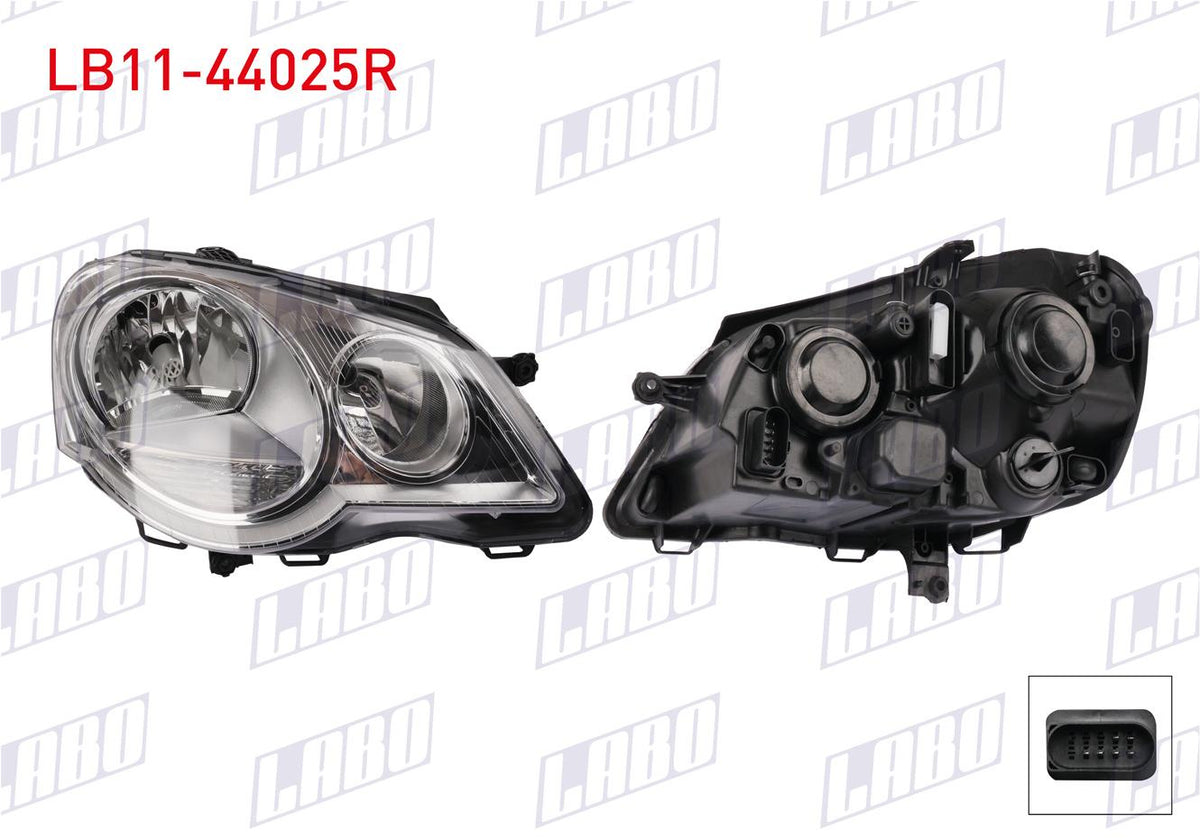 LABO LB11-44025R Headlight Right Volkswagen Polo (9N_, 9A_) 2005-2009 — Headlights