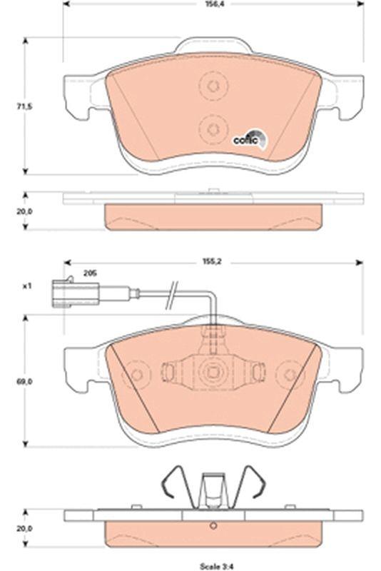 TRW GDB1865 Brake Pad Front Doblo III/Maxi, Combo D, Delta III 1.6 09-15 — Brake Pads
