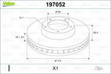 VALEO 197052 Front Brake Disc - Aerated Design for Audi A6 2.0 TDI/TFSI — Brake Rotors & Drums
