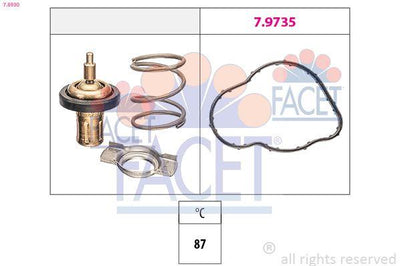 Facet 78930 Thermostat Renault Captur/Clio IV/Kadjar/Megane III-IV 1.5 dCi 87C — Water Pump & Thermostat