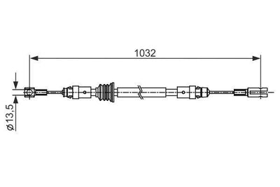 BOSCH Handbrake Cable Center 1987482548 - Master III Movano B M9t — Brake Cables & Hardware