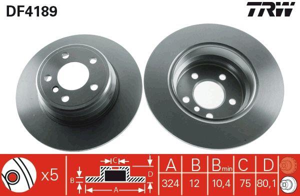 TRW DF4189 Brake Disc Rear BMW X5 E53 00-06 — Brake Rotors & Drums