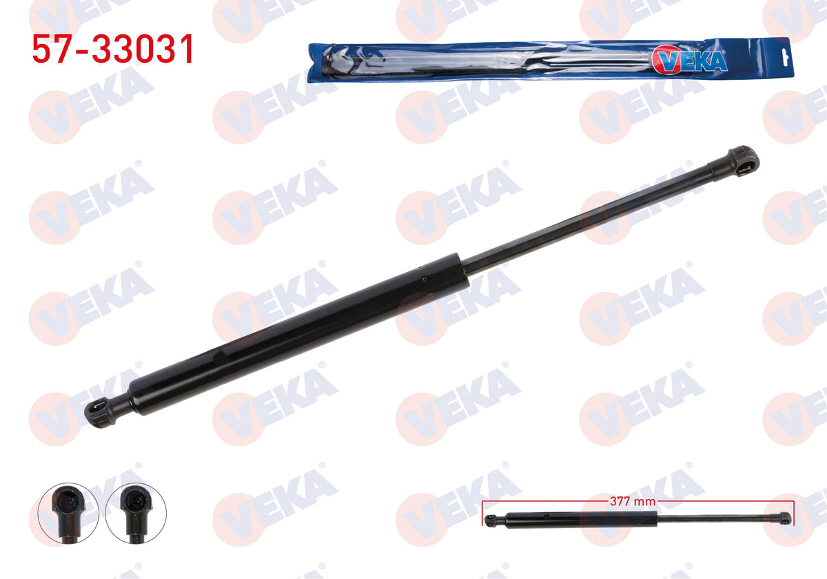Veka 57-33031 Trunk Gas Strut 377mm / 740N Peugeot 2008 2012-| Set of 2 — Support Rods & Struts