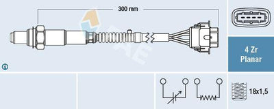 FAE 77575 Lambda Sensor Astra.J-Corsa.D-Insignia 1.4-1.6 16V *A14xer-A16xer* (P2) — Oxygen & Air-Fuel