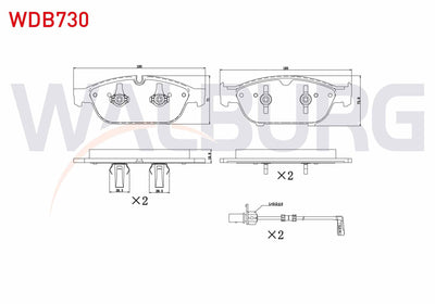 WALBURG WDB730 Brake Pad Front with Connector Audi A8 (4H_) 3.0 TDI 2009 — Brake Pads