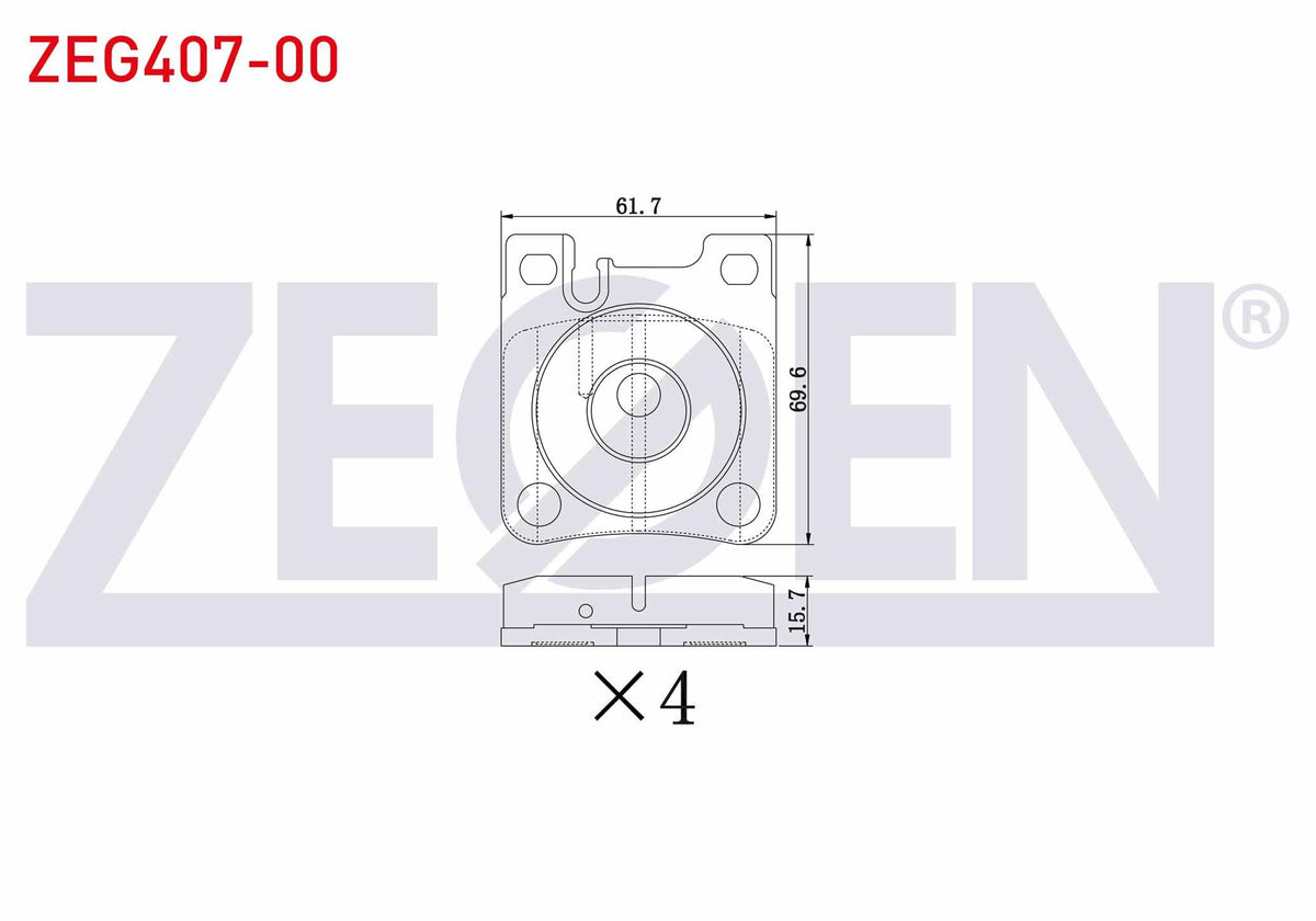 Zegen ZEG407-00 Brake Pad Rear Mercedes C Series (W202) C 250 TD 1993-2000 / S Class (W140) 3.2 1991-1998 — Brake Pads