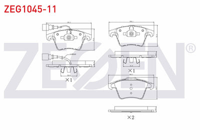 Zegen ZEG1045-11 Brake Pad Front with Connector Volkswagen Transporter V 1.9 TDI 2003-2011 / Transporter V 2.5 T — Brake Pads