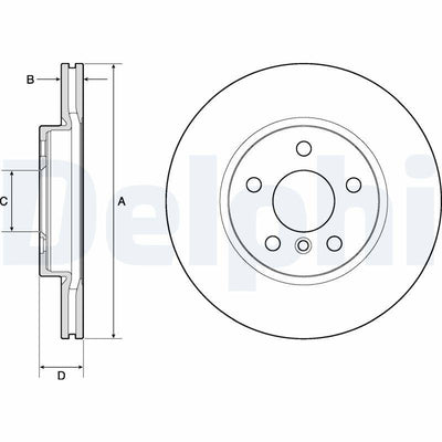 Delphi BG4777C Brake Disc (Twin Pack)-Painted, Drilled — Brake Rotors & Drums