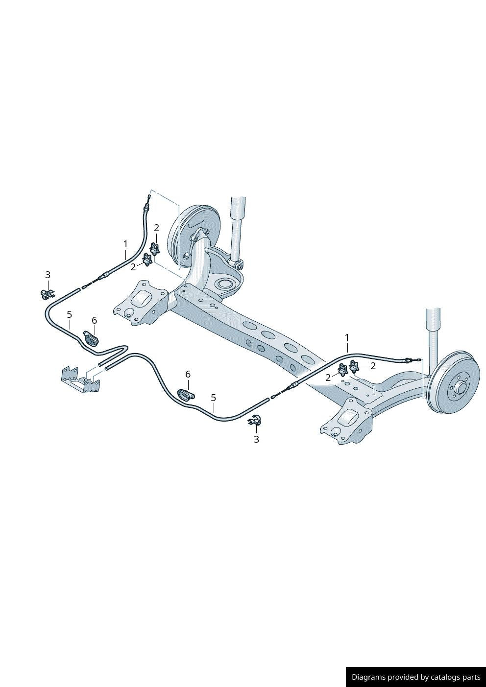 Volkswagen T-Cross Handbrake Cable - Genuine OEM Part for 2019+ Models — Brake Cables & Hardware