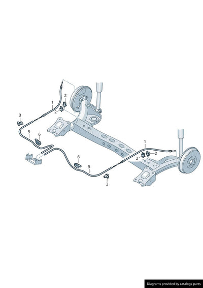 Volkswagen T-Cross Handbrake Cable - Genuine OEM Part for 2019+ Models — Brake Cables & Hardware