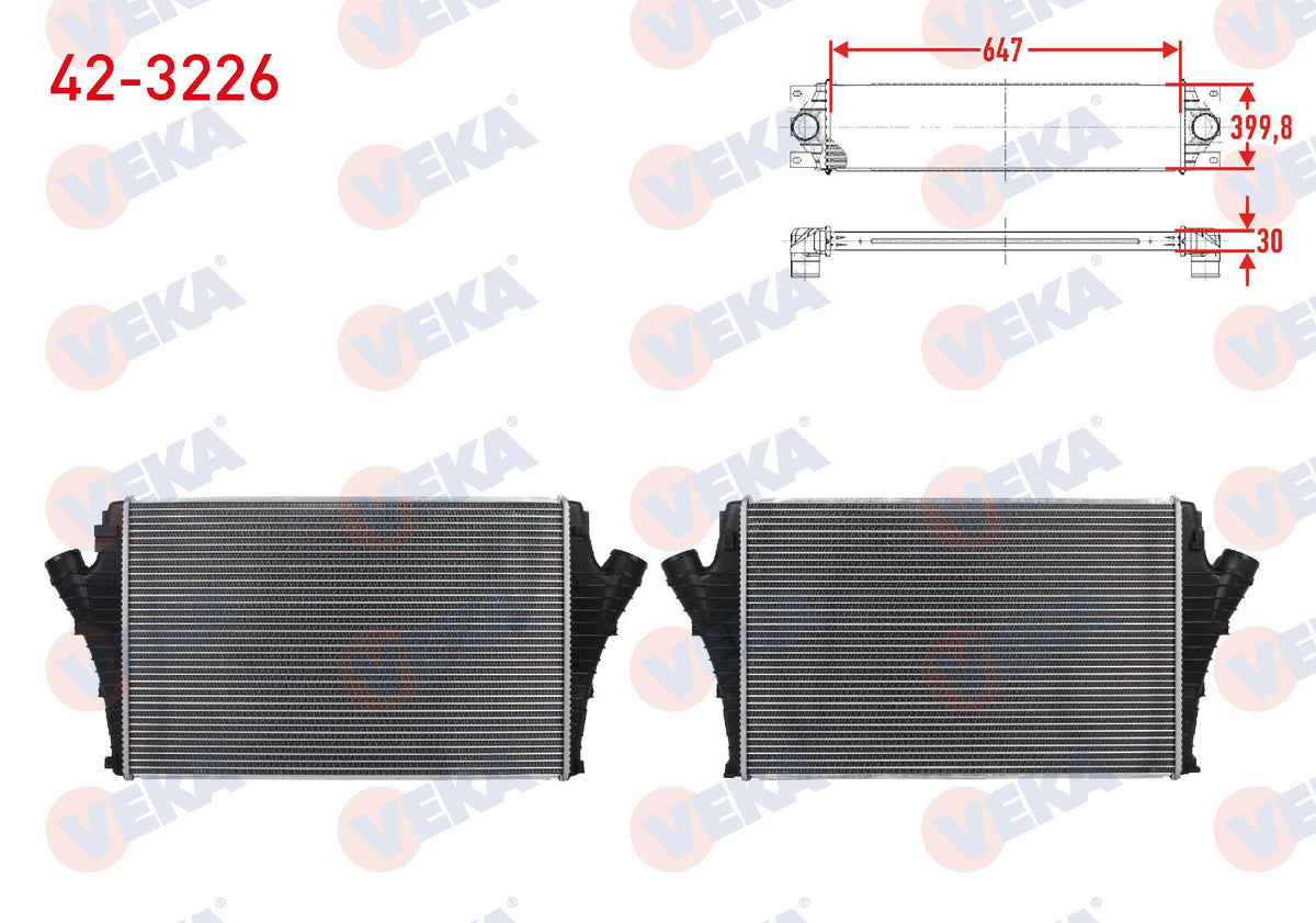 Veka 42-3226 Turbo Radiator (Intercooler) Opel Vectra C 2.0 16V Turbo 175 Hp 2003-2008 — Radiators & Fans
