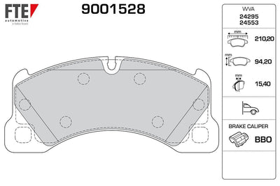 Fte 9001528 Front Brake Pad Set Touareg 02 > Cayenne 02 > Panamera 11 > Macan 14 > E-Tron GT 21 > — Brake Pads