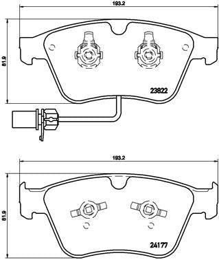 Brembo P05003 Brake Pad Front Bentley Low-Met — Brake Pads