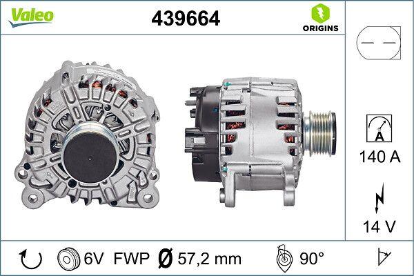 Valeo 439664 Alternator Kmp 06-T5-Tgu-Pol-Pss-Jtt-Golf-Crafter-Caddy 1.6Tdi-1.9Tdi-2.0 TDI-2.5Tdi 140Ah — Starting & Charging
