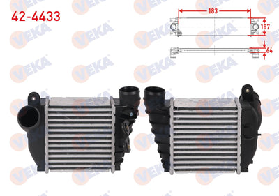 Veka 42-4433 Turbo Radiator (Intercooler) Audi A3 1.8 T 150 Hp 1996-2003 — Radiators & Fans