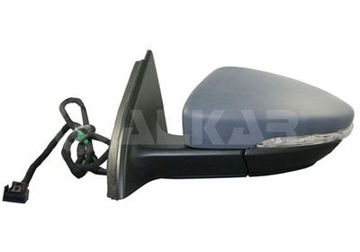 Alkar 6143163 Outer Rear View Mirror Left Electric Heated Primed Automatic Folding with Turn Sign — Tail, Signal & Reflectors