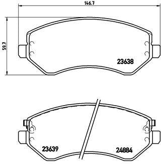 Brembo P37007 Brake Pad Front Wva 23639 (Jeep Cherokee IV) — Brake Pads