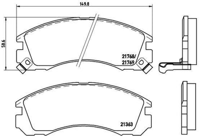 Brembo P54017 Brake Pad Lancer Outlander Pajero 94-03 Front