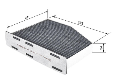 Bosch 1987432597 Cabin Air Filter Golf5-Jetta-Caddy-Passat-A3-Leon-Tiguan 04-13 — Air & Cabin Filters