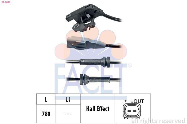 Facet 210032 On ABS Sensor Peugeot P307 — Brake Sensors & ABS