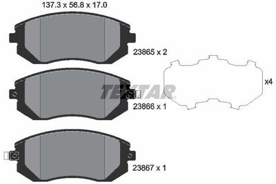 Textar 2386501 Brake Pad Front Forester Impreza Legacy 03-Front