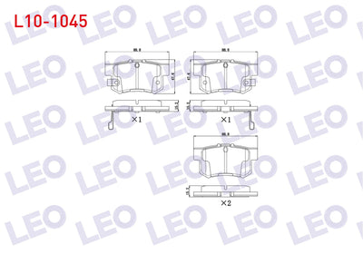 LEO L10-1045 Brake Pad with Wear Indicator Rear Civic VIII 1.6 Vtec 2005-2012 /Accord V 2.2i Es 1993-1997 /1.6i — Brake Pads