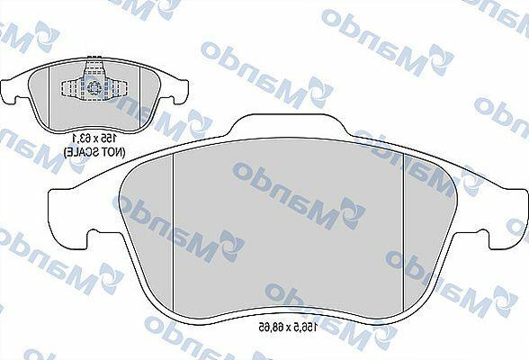MANDO Brake Pads MBF015799 - Front Brake Pads for 2008 Laguna III Coupe