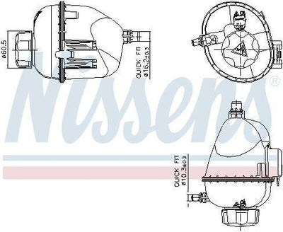 Nissens Radiator Water Reservoir - G-01 / 02 / 03 / 05 / 06 / 07 - 0.8L — Radiators & Fans