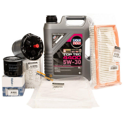 Renault Clio 4 Oil Filter Maintenance Kit - Liqui Moly 5W30 Engine Oil for 2012-2018 — Maintenance & Service Kits