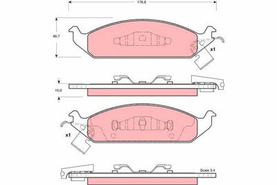 TRW GDB4016 Disc Brake Pad Front (Chrysler Cirrus 94-00 Stratus 95-01) — Brake Pads