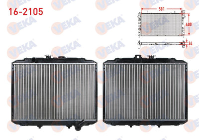 Veka 16-2105 Water Radiator Mechanical Hyundai H100 (Minibus) 2.5 D M-T 1993-2004 — Radiators & Fans