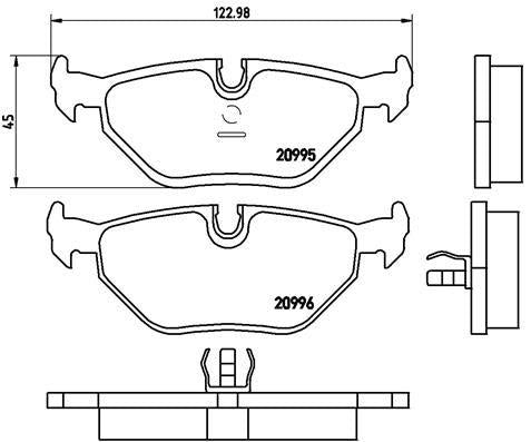 Brembo P06011 Brake Pad Rear BMW E32 E34 E36 — Brake Pads