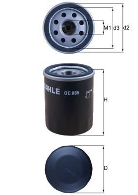 Mahle OC986 Oil Filter Albea / Doblo / Punto / Palio / Idea / Alfa / Honda / Opel 1.2 1.4 01 — Oil Filters