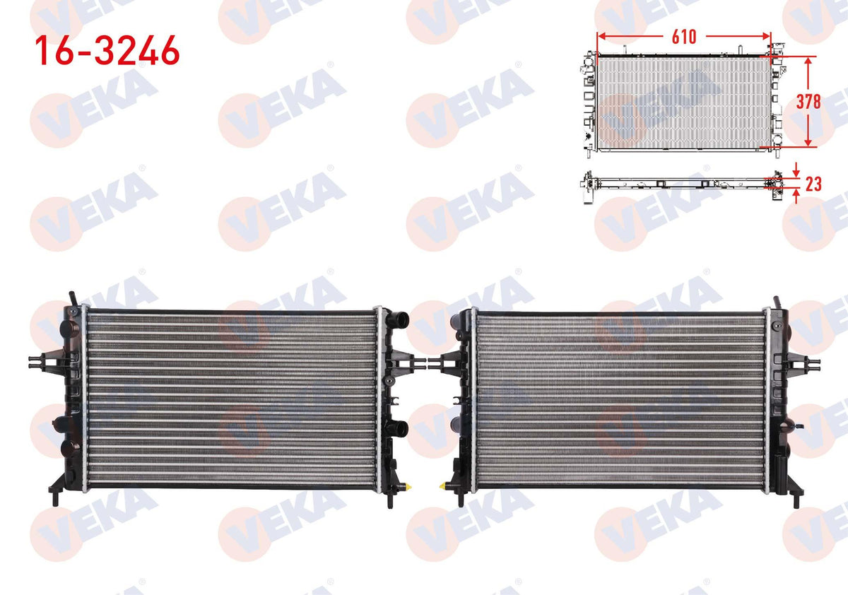 Veka 16-3246 Su Radiator Mechanical Opel Astra G (F69) 1.2 16V M-T Ac + 1998-2005 — Radiators & Fans