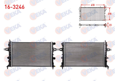 Veka 16-3246 Water Radiator Mechanical Opel Astra G (F69) 1.2 16V M-T Ac + 1998-2005 — Radiators & Fans