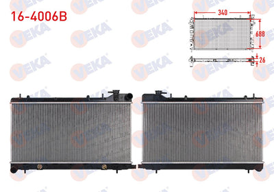 Veka 16-4006B Water Radiator Brazing Subaru Forester (Sf) 2.0 S Awd A-T 1995-2002 / Impreza (Gc) 1.6i Awd — Radiators & Fans