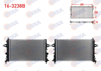 Veka 16-3238B Water Radiator Brazing Opel Astra H 1.6i M-T 2004-2010 — Radiators & Fans