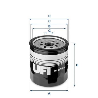 Ufi 23.280.00 Oil Filter Ford Connect 1.8 TDCi Transit T15 2.5 TD Focus 1.8 TDCi — Oil Filters