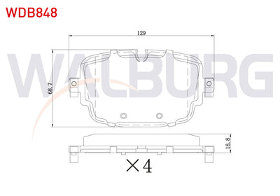 WALBURG WDB848 Brake Pad Rear Audi Q7 3.0 TDI 2015 — Brake Pads