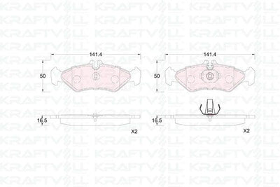 Kraftvoll 07010401 Brake Pad Rear Sprinter 96 > 06 Lt 28 35 46 96 > 06 — Brake Pads
