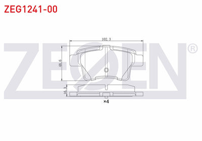 Zegen ZEG1241-00 Brake Pad Rear Citroen C4 Picasso (Ud) 1.6 HDi 2006-2013 / Citroen C4 Grand Picasso (Ua) 1.6 HD — Brake Pads