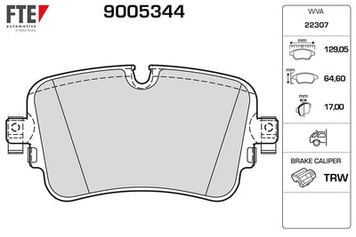 Fte 9005344 Brake Pad Touareg / A6 / A7 / A8 / Q7 / Q8 Rear — Brake Pads
