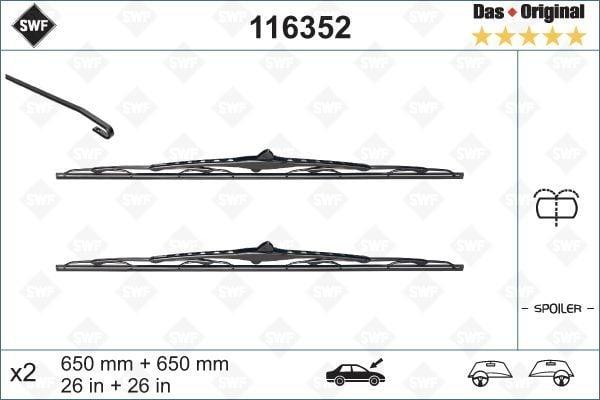 Valeo 116352 Wiper Blades (X2) for Citroen C8 & Peugeot 807 — Wipers