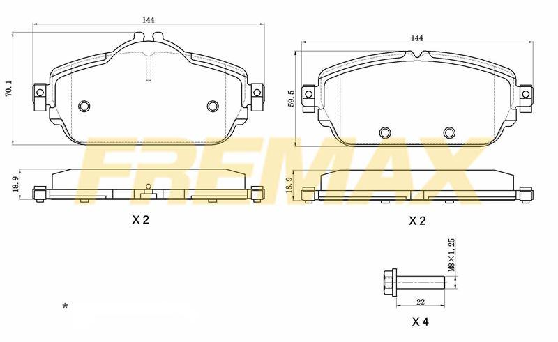 Fremax FBP-1895 Front Brake Pad (Carbon Formula) Mercedes W205-213-238 2014 > — Brake Pads