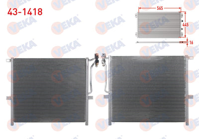 Veka 43-1418 A/C Condenser BMW X3 (E83) 2.0i 2004-2010 — Condensers & Evaporators