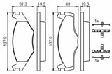 BOSCH 0986468873 Brake Pads - Quality Low-Metallic Material for Golf I, II, and Caddy