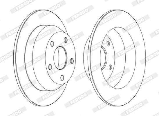 Ferodo DDF1553C Jeep Cherokee Xj Wj Wg Rear Brake Disc Set | 1 Piece